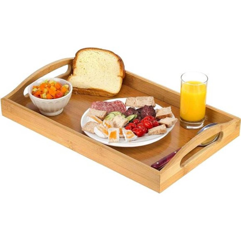New Wooden Serving  bamboo tray‎ -For dinner, Breakfast Tray, -Bed tray, Party